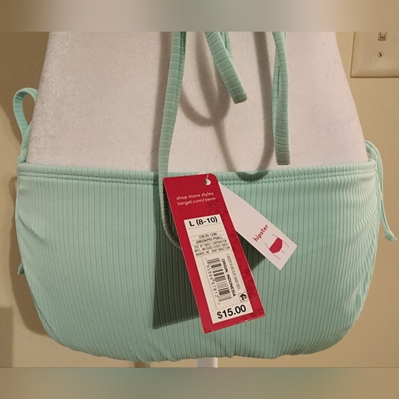 NWT 4 Piece Bikini Set (2 Tops, 1 Bottom & 1 Sarong) Junior's L/XL - Picture 10 of 13